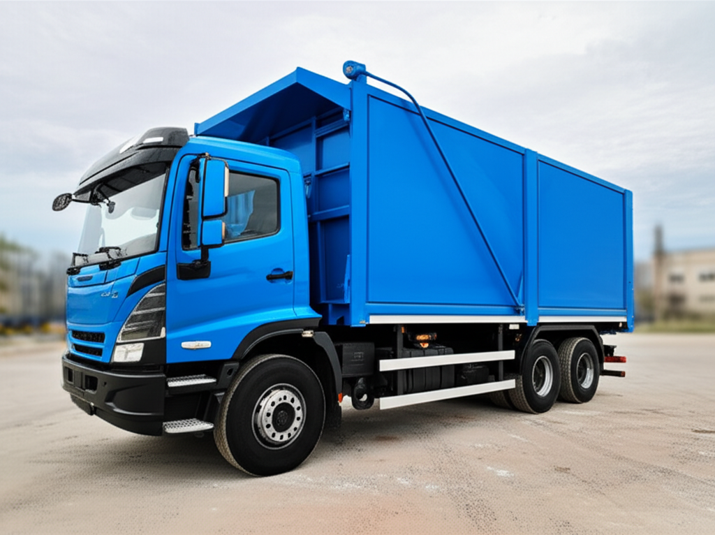 Caminhão com caixão para coleta